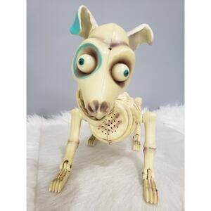 READ Animated Talking Skeleton Dog Halloween Prop Light up‎ eyes Talks